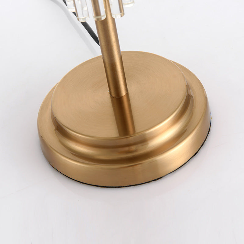 Round Cylinder Fabric Glass Table Lamp
