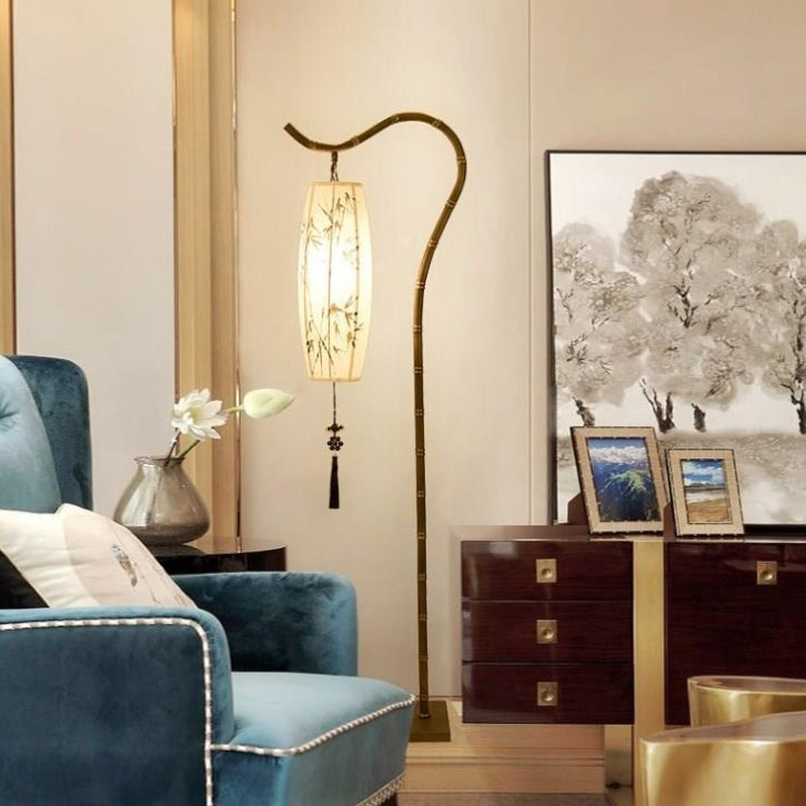 Traditional Chinese Fishing Rod Floor Lamp