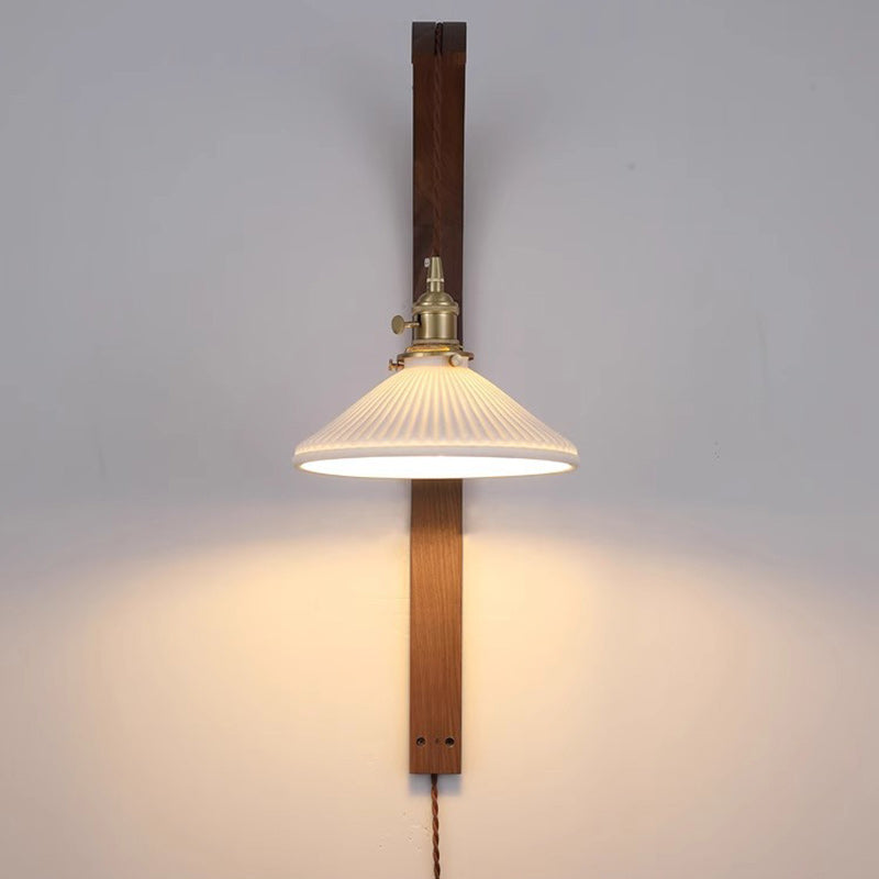 Long Round Tapered Ceramic Wall Lamp