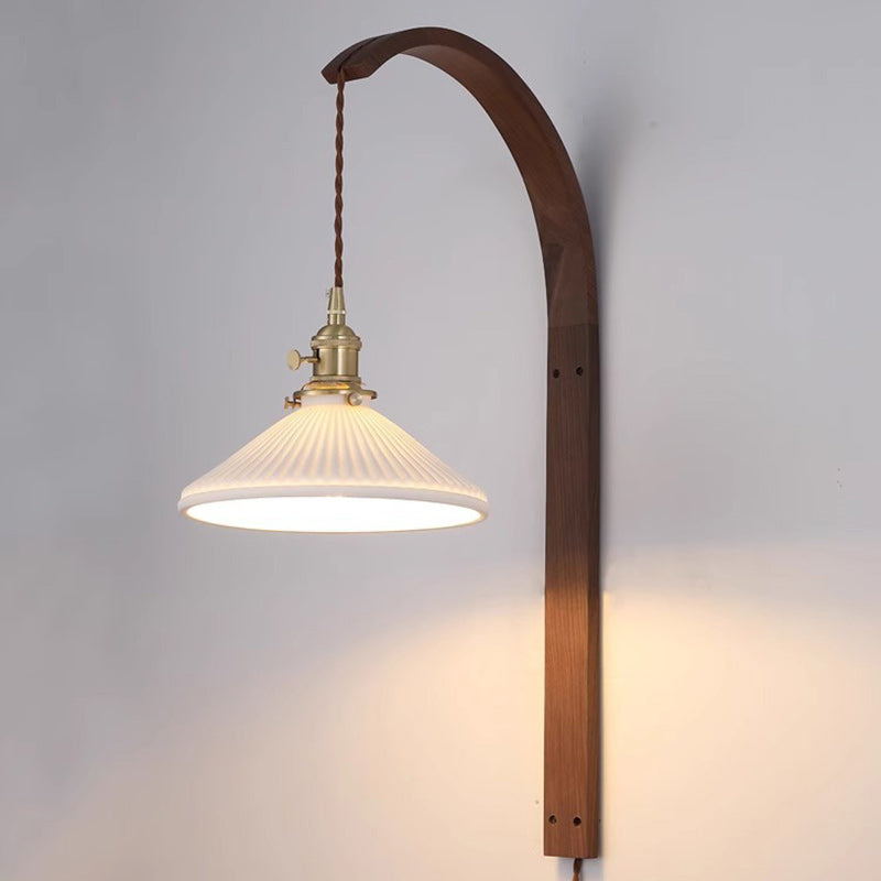 Long Round Tapered Ceramic Wall Lamp