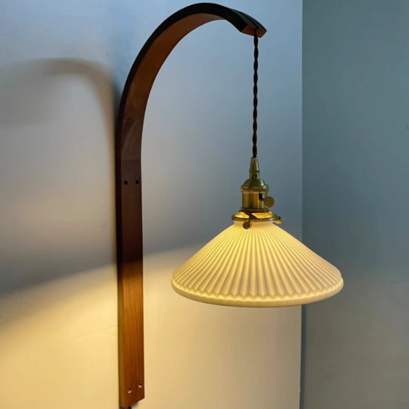 Long Round Tapered Ceramic Wall Lamp