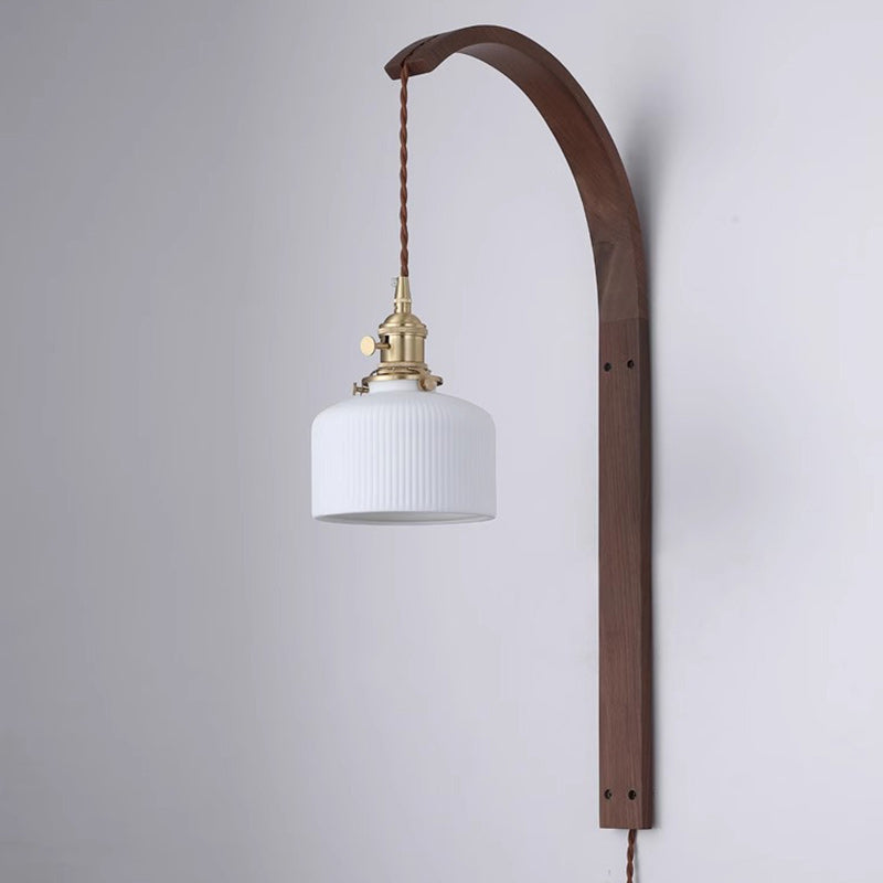 Long Round Tapered Ceramic Wall Lamp