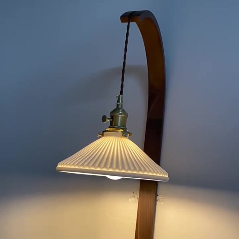 Long Round Tapered Ceramic Wall Lamp