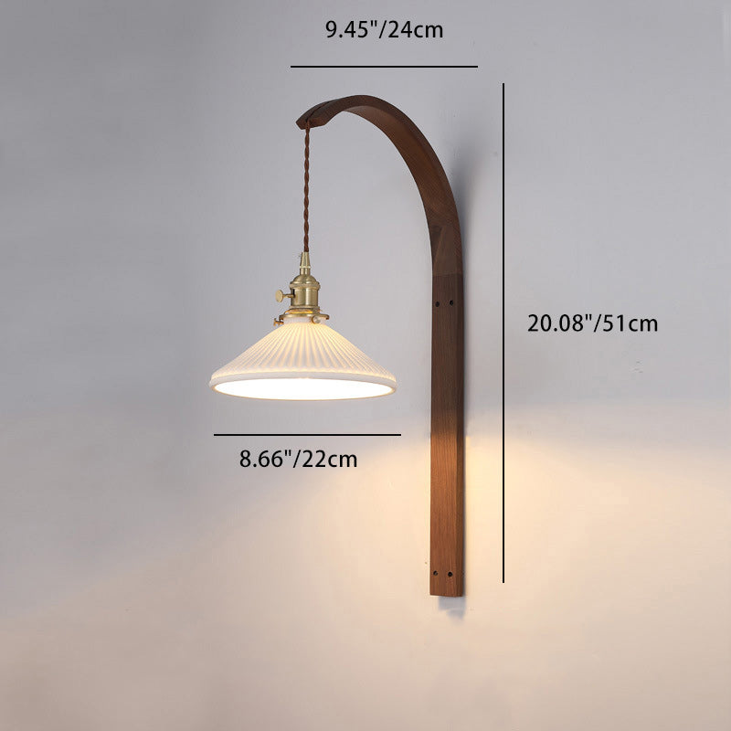 Long Round Tapered Ceramic Wall Lamp