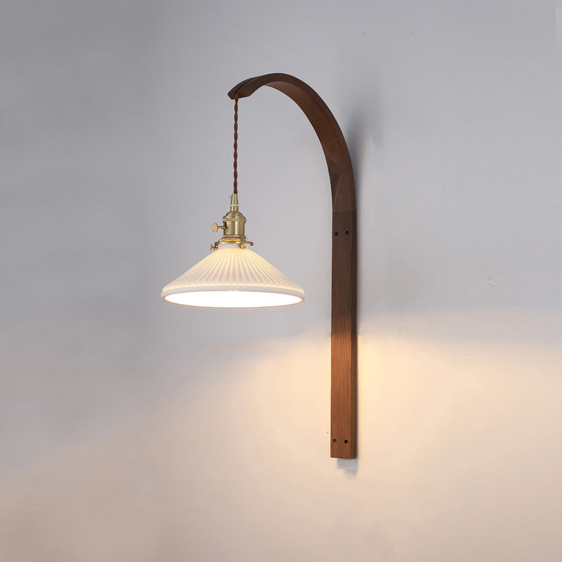 Long Round Tapered Ceramic Wall Lamp