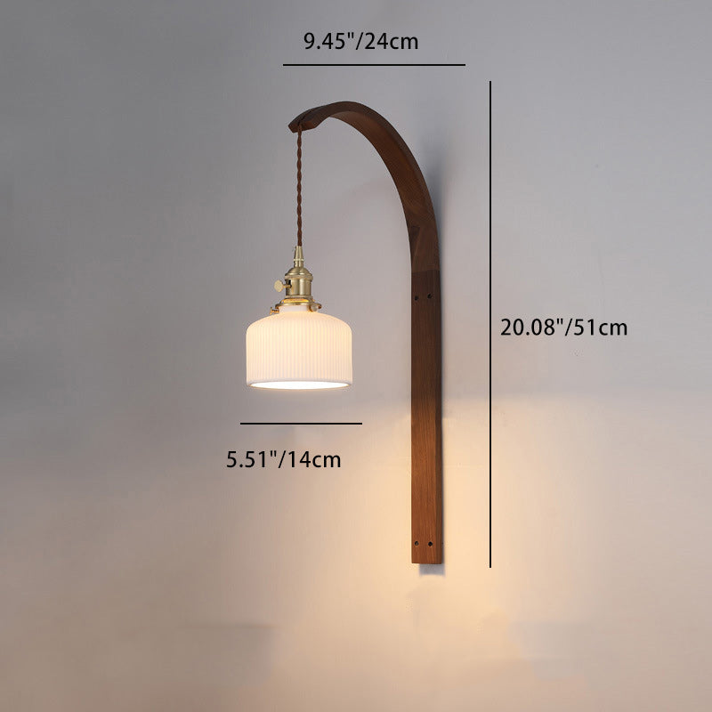 Long Round Tapered Ceramic Wall Lamp