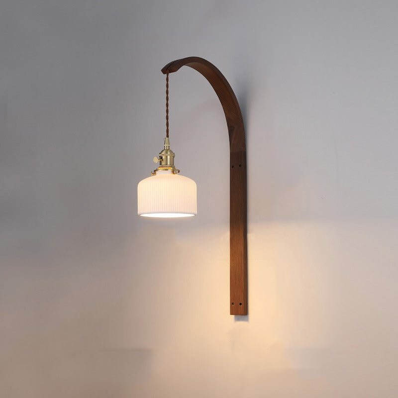 Long Round Tapered Ceramic Wall Lamp