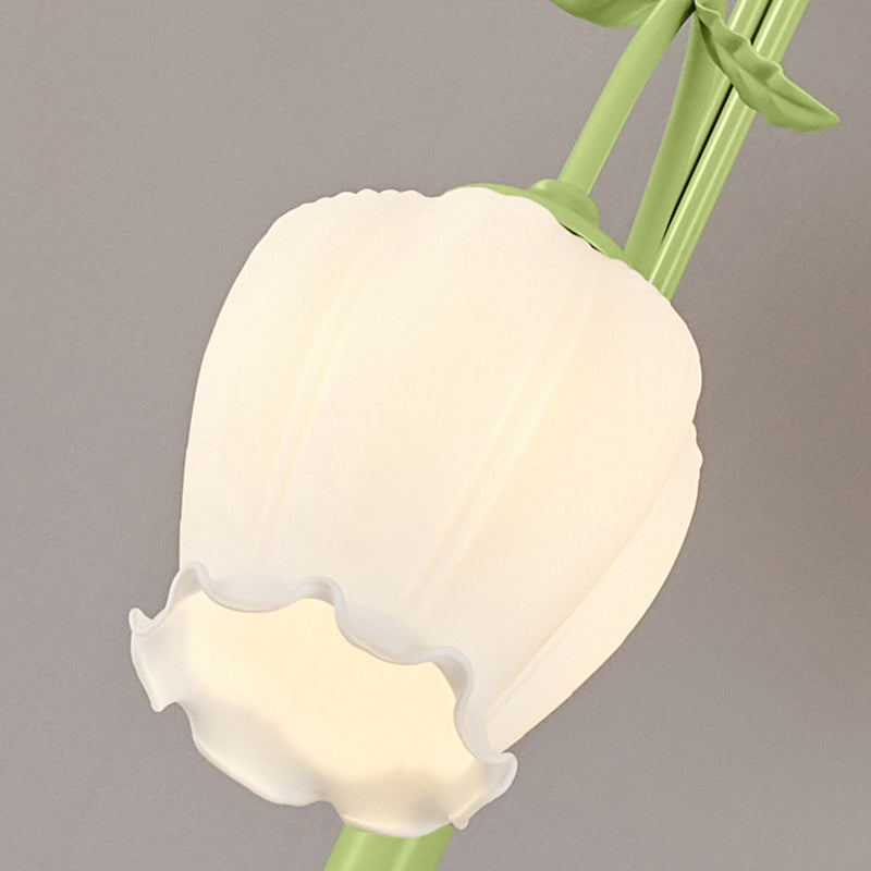 Long Flower Iron Frame 2-Light Floor Lamp