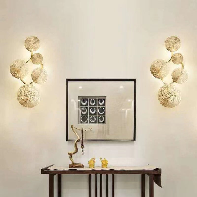 Round Branch Leaf Stainless 6-Light Wall Lamp