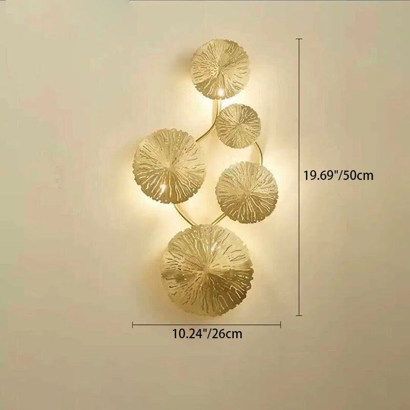Round Branch Leaf Stainless 6-Light Wall Lamp