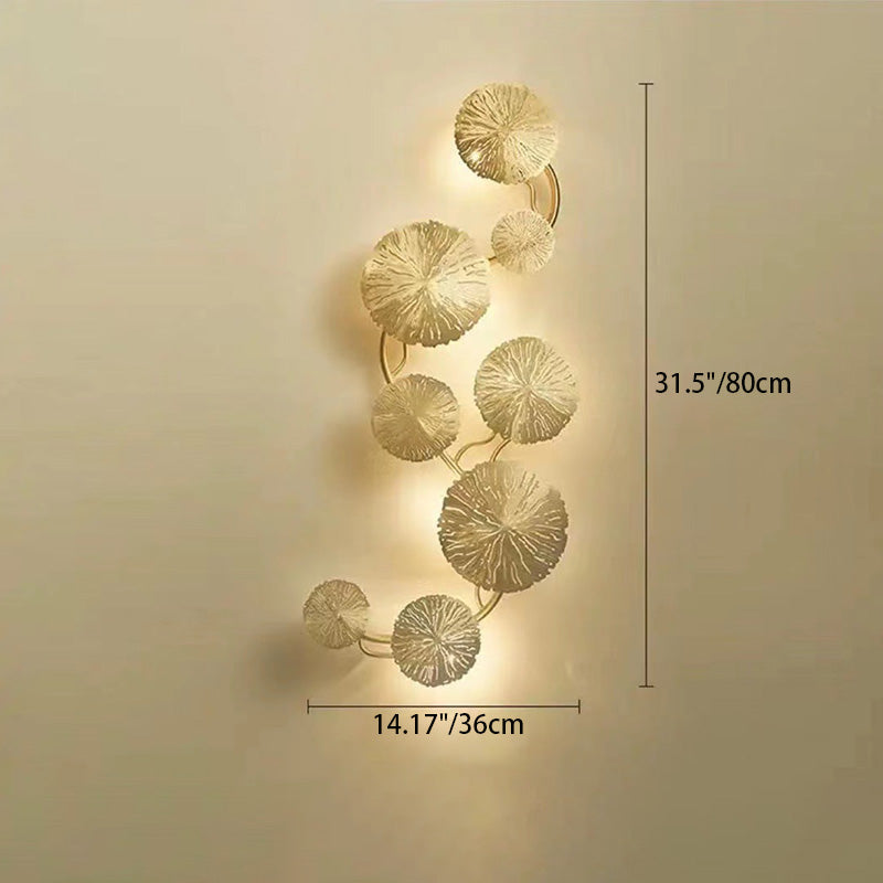 Round Branch Leaf Stainless 6-Light Wall Lamp