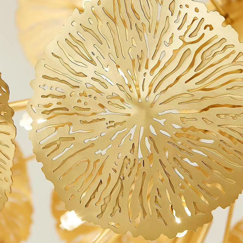Round Branch Leaf Stainless 6-Light Wall Lamp