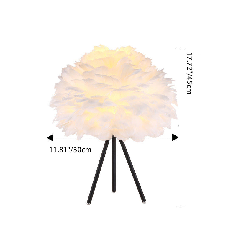 Feather Tripod Iron Frame Table Lamp