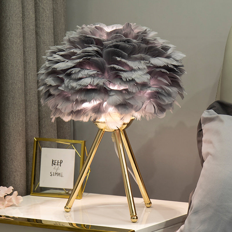 Feather Tripod Iron Frame Table Lamp