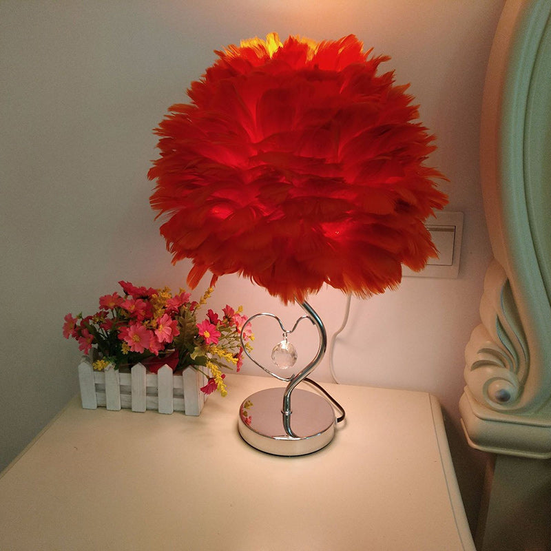 Heart Feather Iron Rod Table Lamp