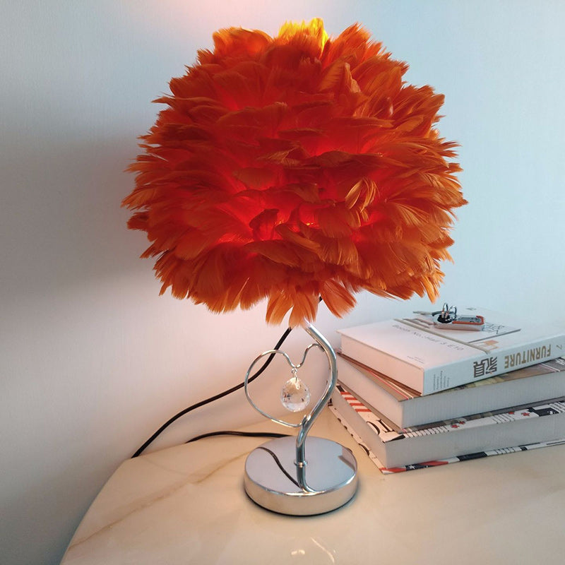 Heart Feather Iron Rod Table Lamp
