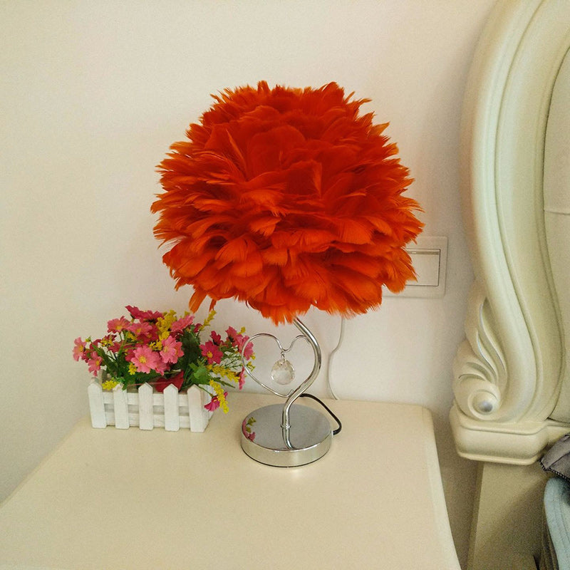 Heart Feather Iron Rod Table Lamp