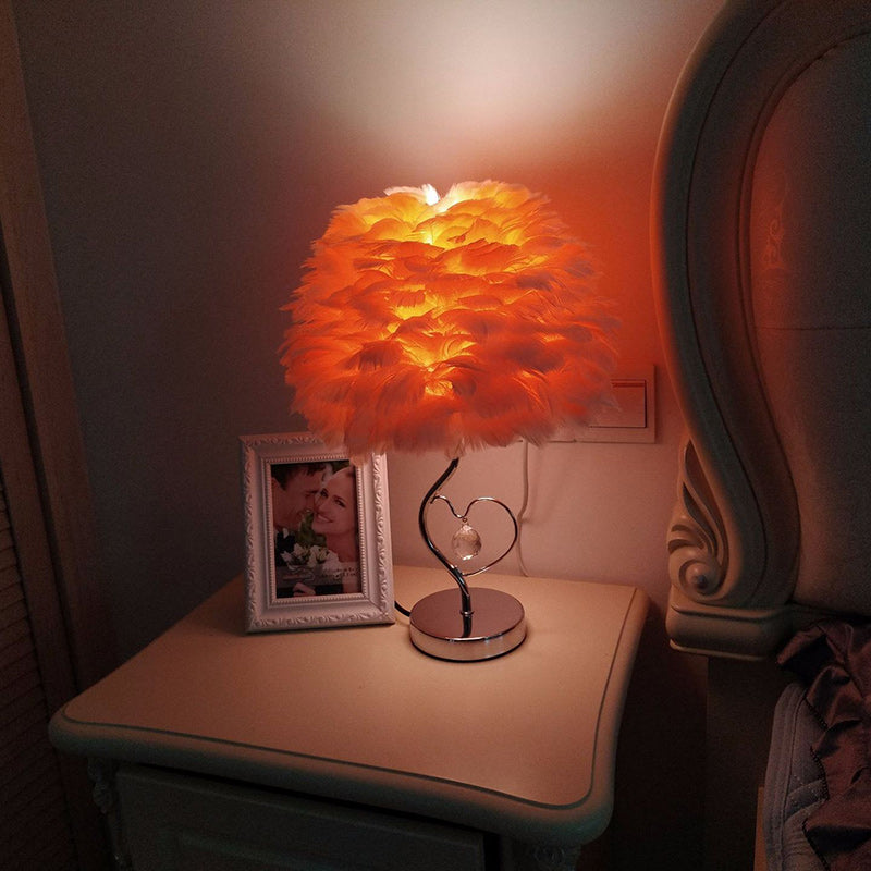 Heart Feather Iron Rod Table Lamp