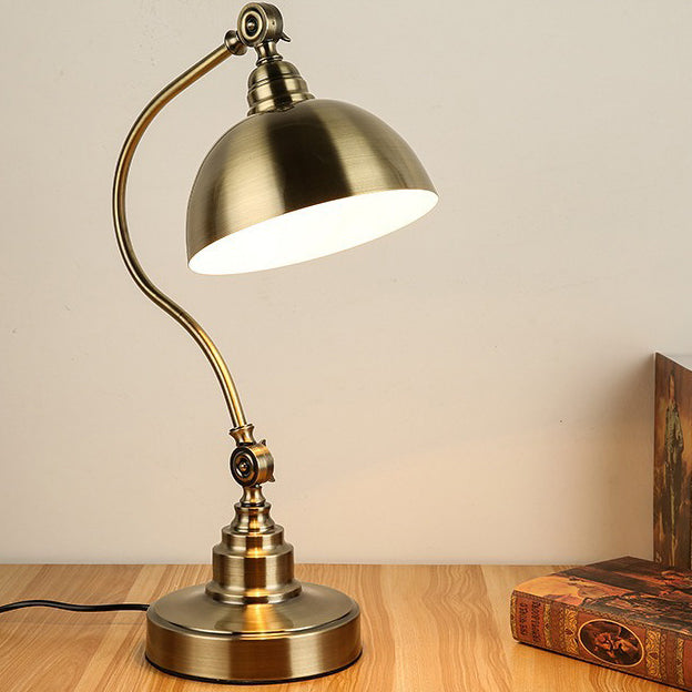 Curved Pole Dome Iron Table Lamp