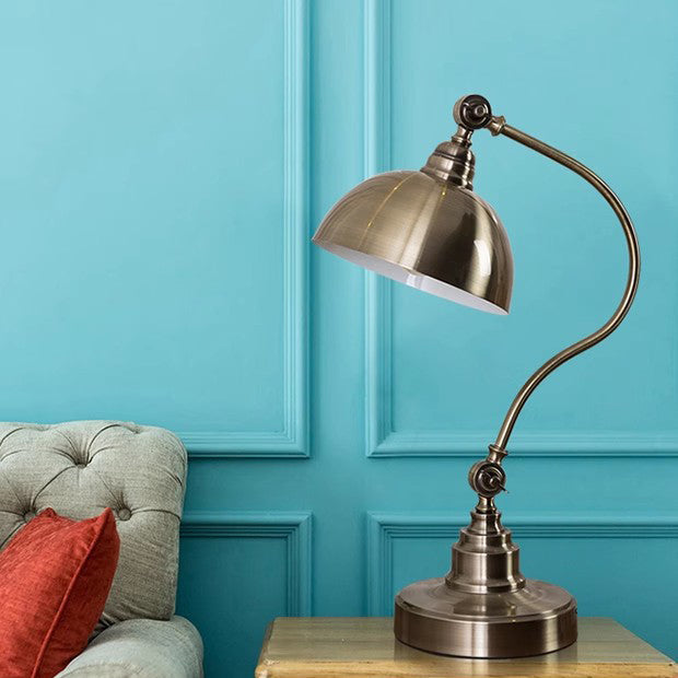 Curved Pole Dome Iron Table Lamp