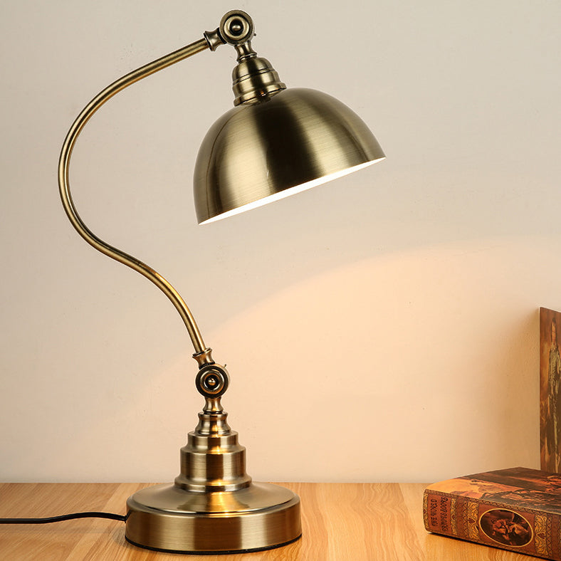 Curved Pole Dome Iron Table Lamp