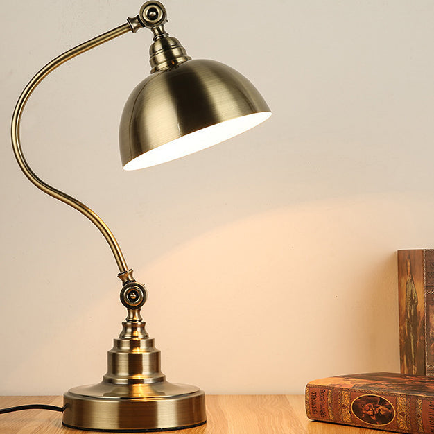 Curved Pole Dome Iron Table Lamp