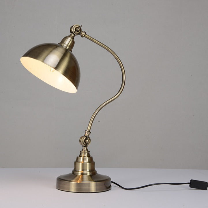 Curved Pole Dome Iron Table Lamp