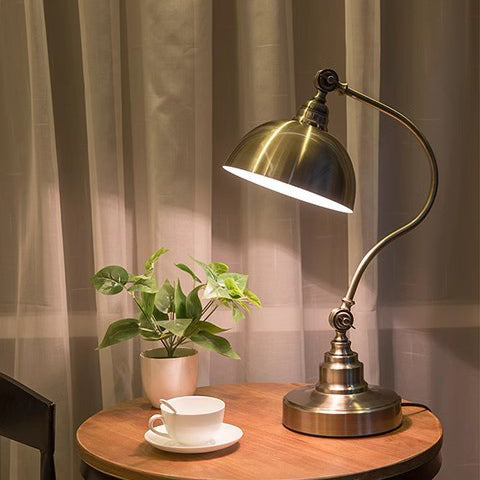 Curved Pole Dome Iron Table Lamp