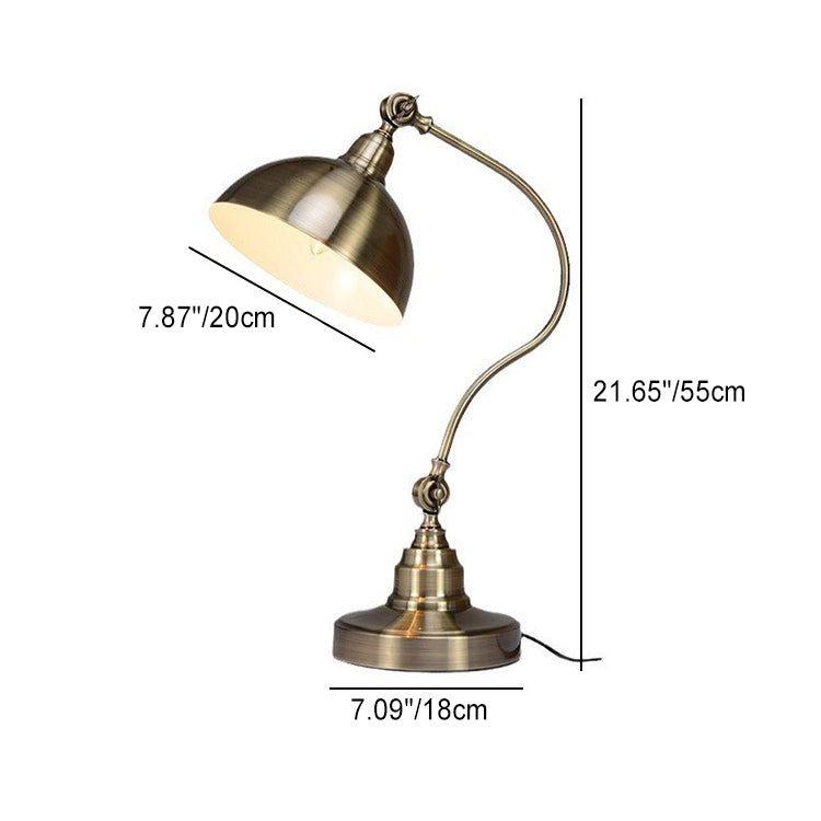 Curved Pole Dome Iron Table Lamp