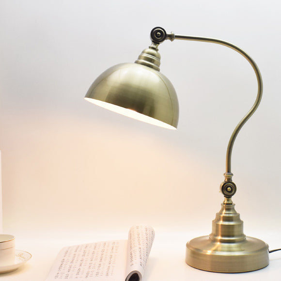 Curved Pole Dome Iron Table Lamp