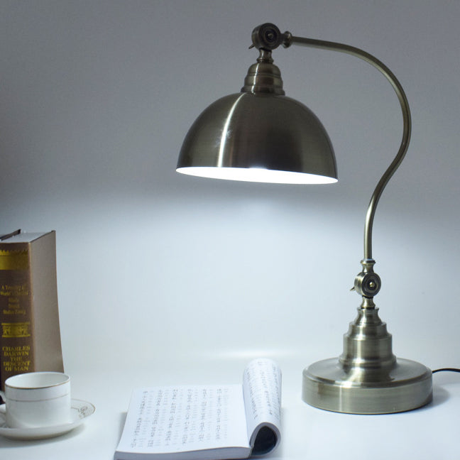 Curved Pole Dome Iron Table Lamp