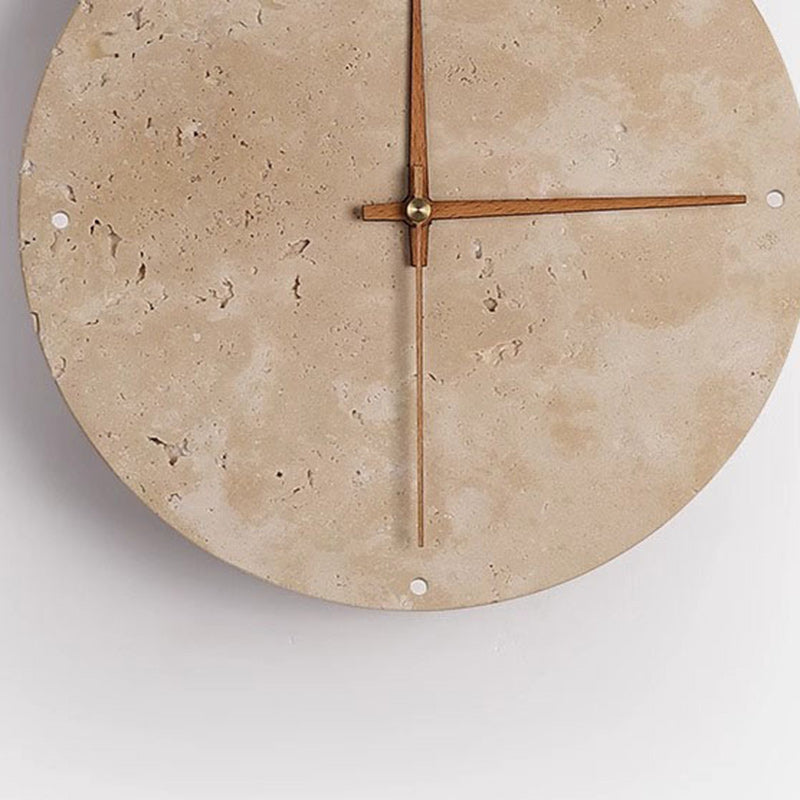 Round Clock Yellow Travertine Wall Lamp