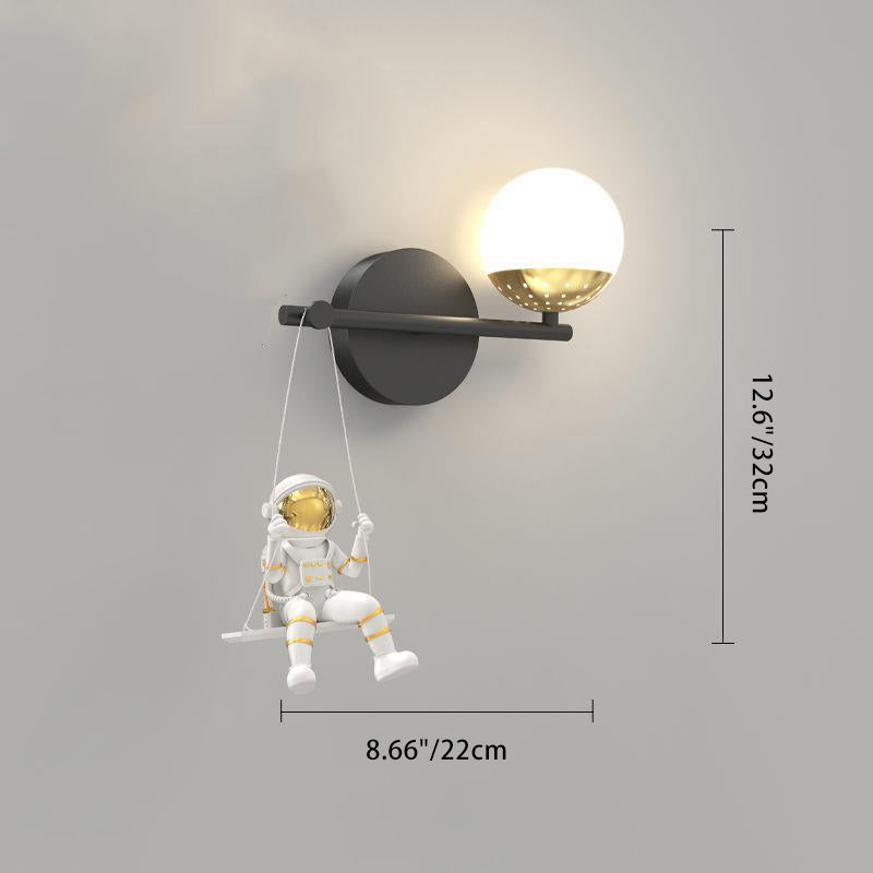 Orb Astronaut Iron Resin Wall Lamp