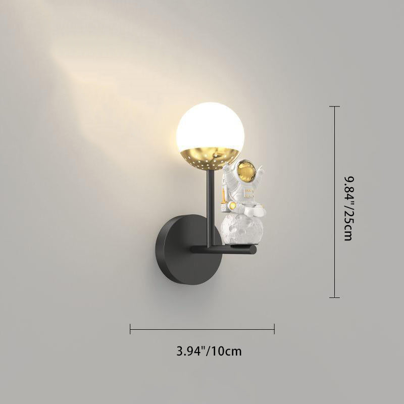 Orb Astronaut Iron Resin Wall Lamp