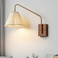 Pole Trapezoidal Pleated Fabric Wall Lamp