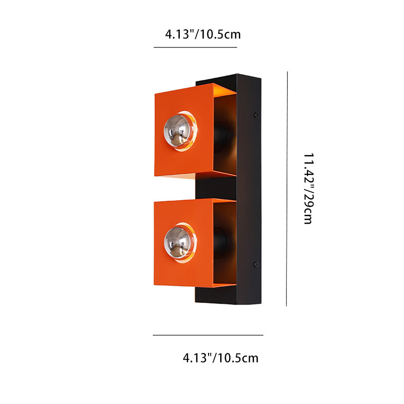 Square Rectangle Iron Living 2-Light Wall Lamp