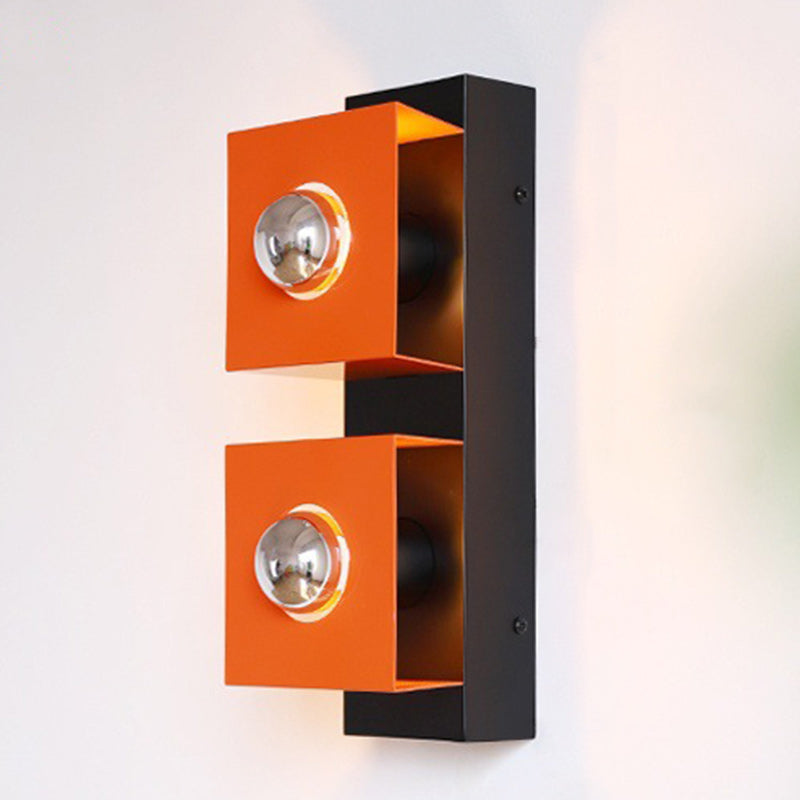 Square Rectangle Iron Living 2-Light Wall Lamp