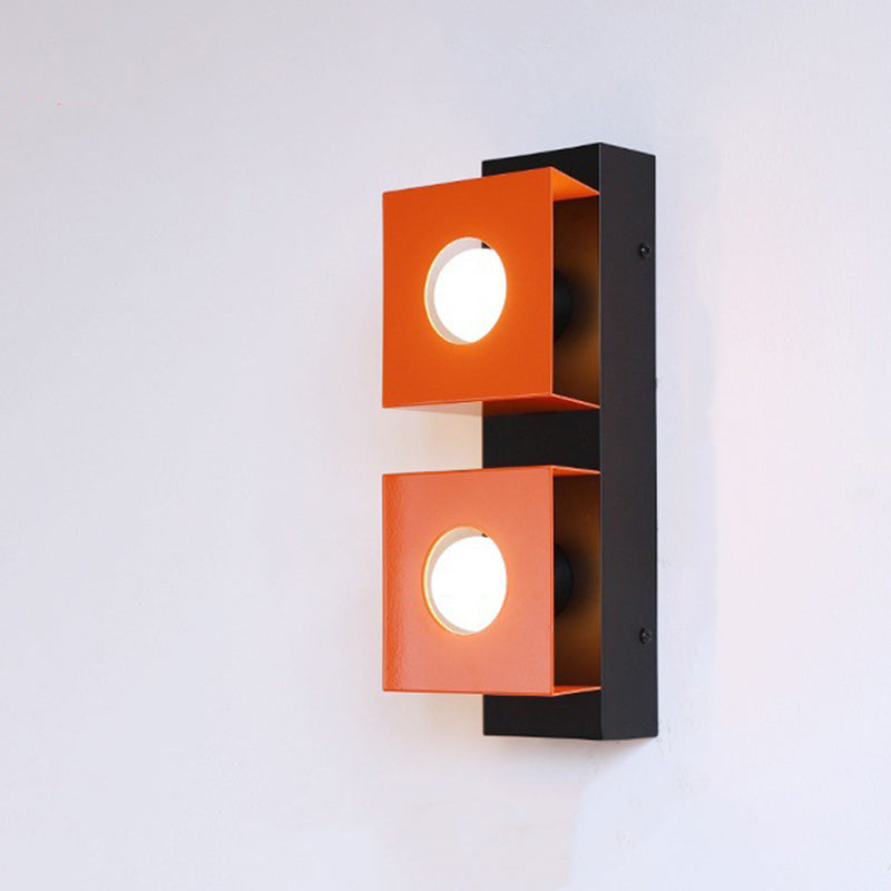 Square Rectangle Iron Living 2-Light Wall Lamp