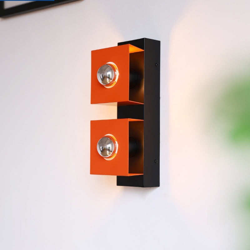 Square Rectangle Iron Living 2-Light Wall Lamp