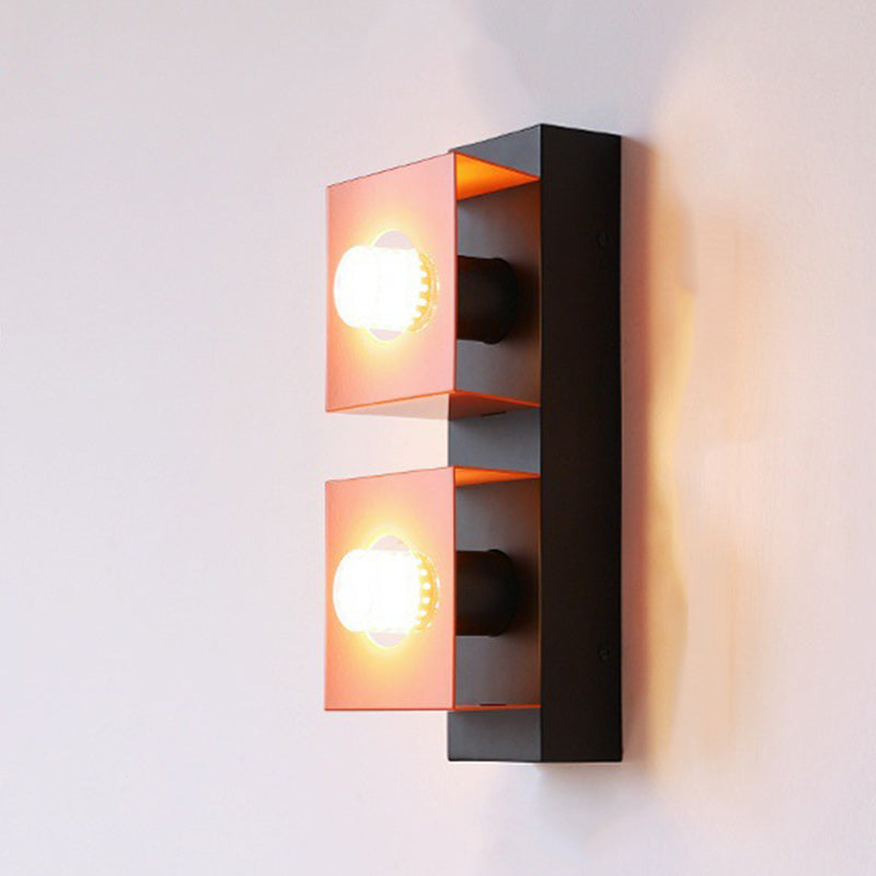 Square Rectangle Iron Living 2-Light Wall Lamp