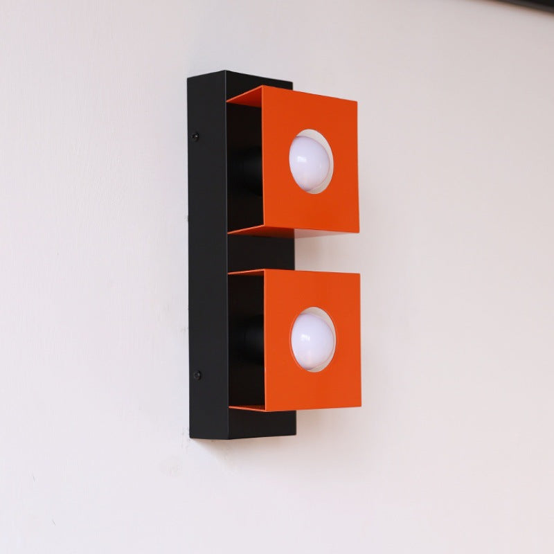 Square Rectangle Iron Living 2-Light Wall Lamp