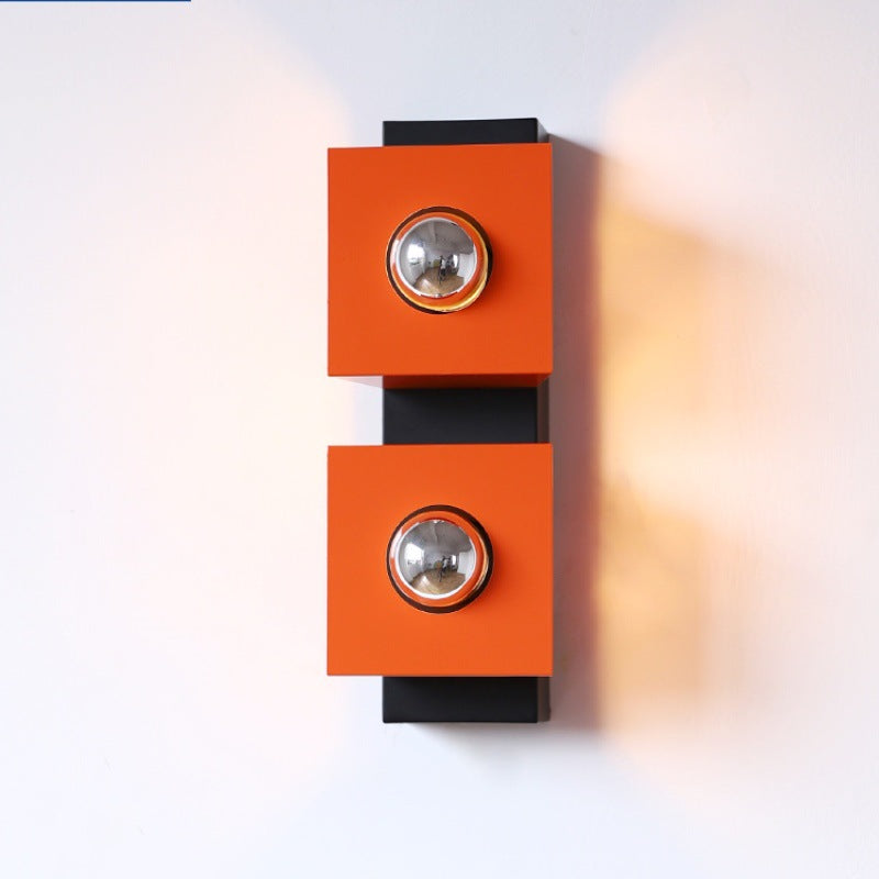 Square Rectangle Iron Living 2-Light Wall Lamp