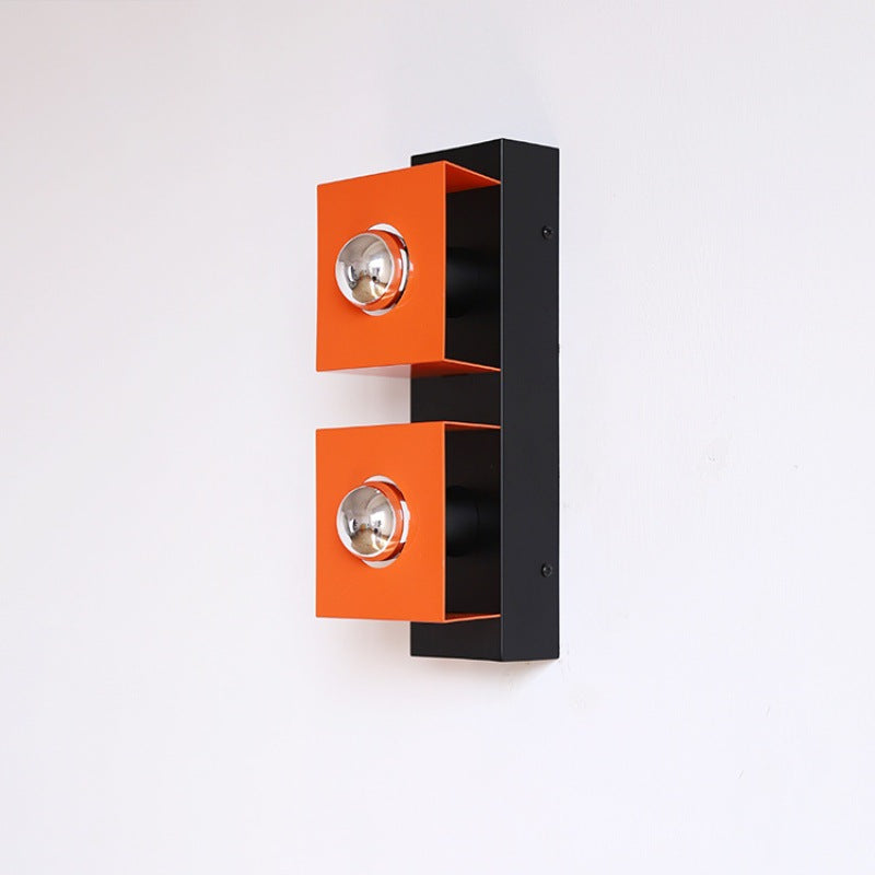 Square Rectangle Iron Living 2-Light Wall Lamp