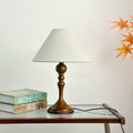 Round Trapezoidal Solid Wooden Table Lamp