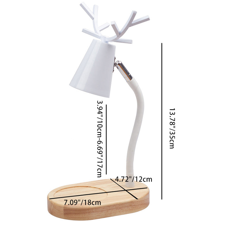 Cylinder Antler Wooden Iron Table Lamp