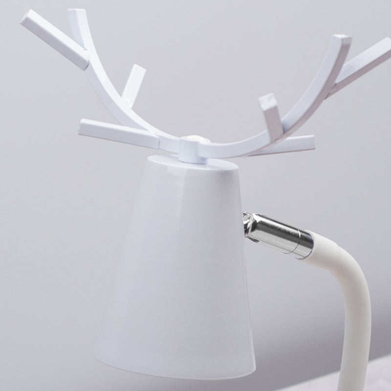 Cylinder Antler Wooden Iron Table Lamp