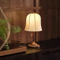 Dome Solid Wood Flower Table Lamp