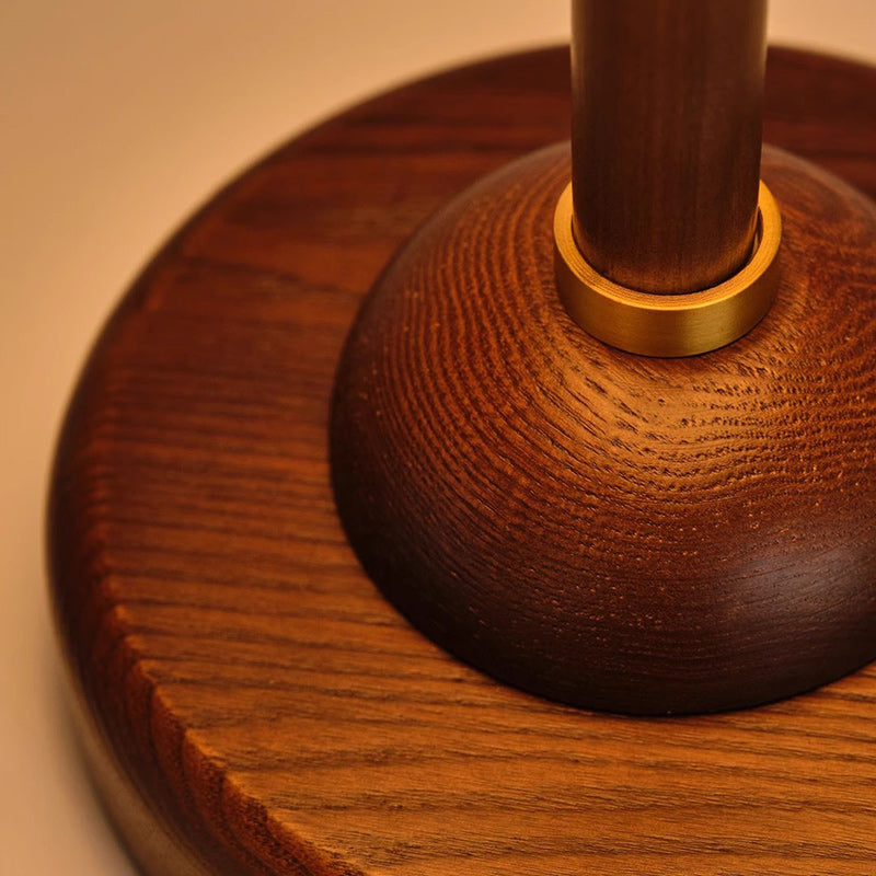 Dome Solid Wood Flower Table Lamp