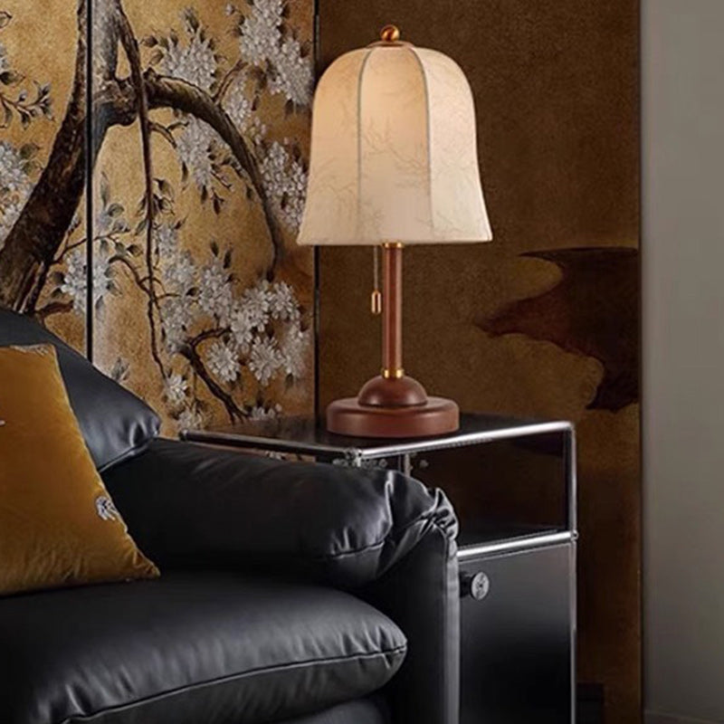 Dome Solid Wood Flower Table Lamp