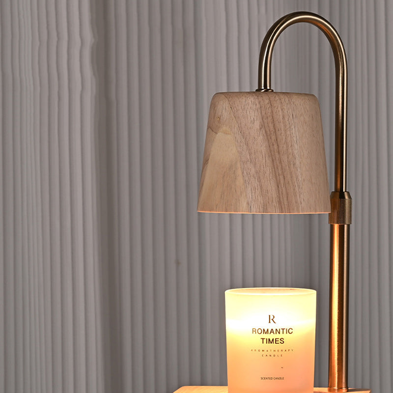 Square Cylindrical Wooden Iron Table Lamp